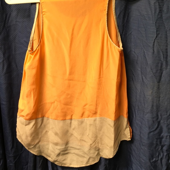 Orange 100% Silk Maeve Top - Picture 5 of 6